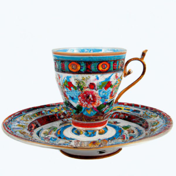 Kutahya Porselen Ruya Renkli Kahve Fincan Takimi